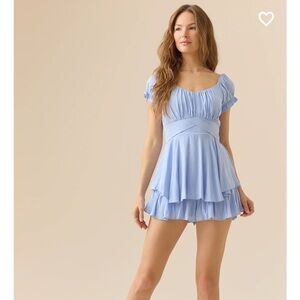 Altar'd State Haisley Double Layered Romper Med CottageCore Romantic Feminine